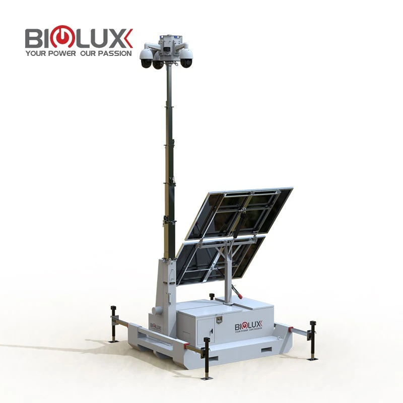 Tour de surveillance mobile à énergie solaire