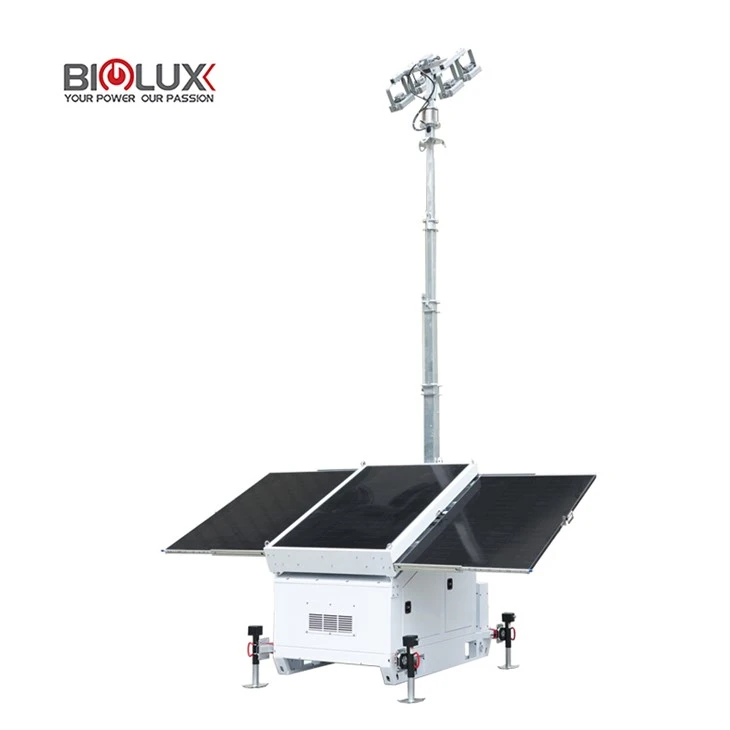 Tour d'éclairage solaire mobile robuste