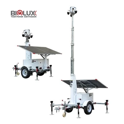 Remorque mobile de télévision en circuit fermé 600W pour la sécurité à distance du chantier de construction