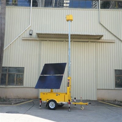 Remorque de vidéosurveillance mobile intelligente à énergie solaire-